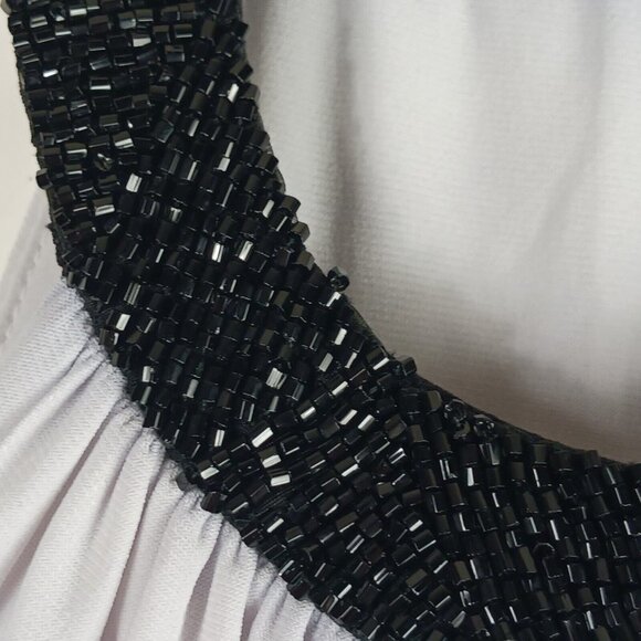Lauren Ralph Lauren Evening Womens Maxi Gown Dress Colorblock Size 2 Beaded Neck - Picture 9 of 10